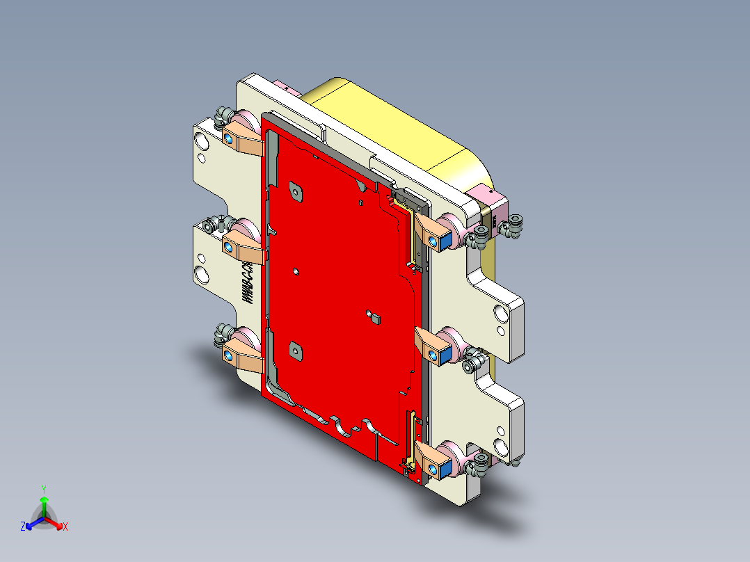 电脑外壳粗铣内腔治具模型正等轴测图
