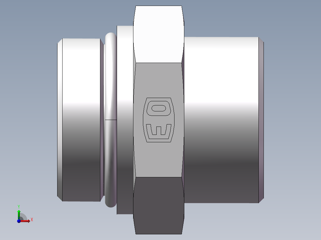 美制O圈密封接头、1DO-42-20前视图
