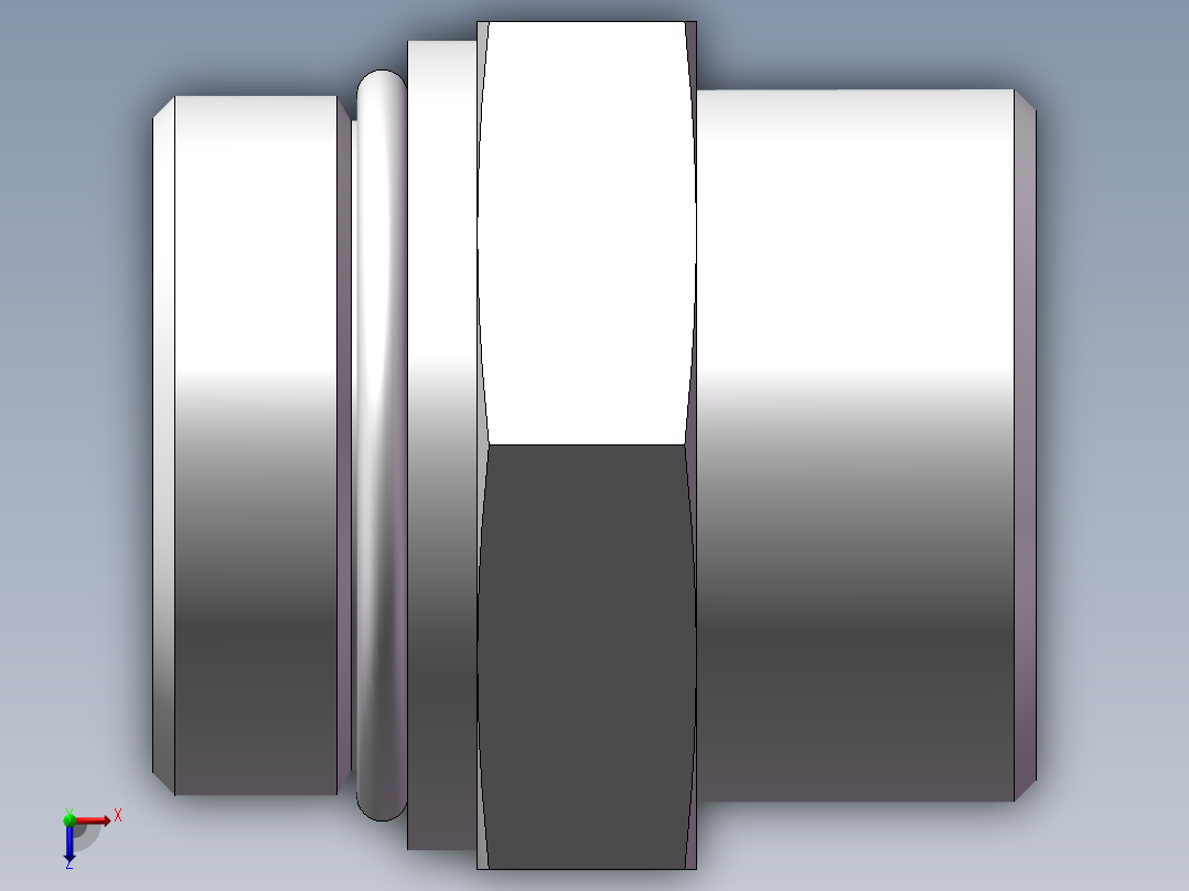 美制O圈密封接头、1DO-42-20俯视图