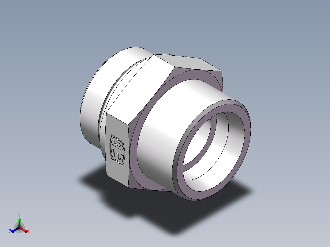 美制O圈密封接头、1DO-42-20正等轴测图