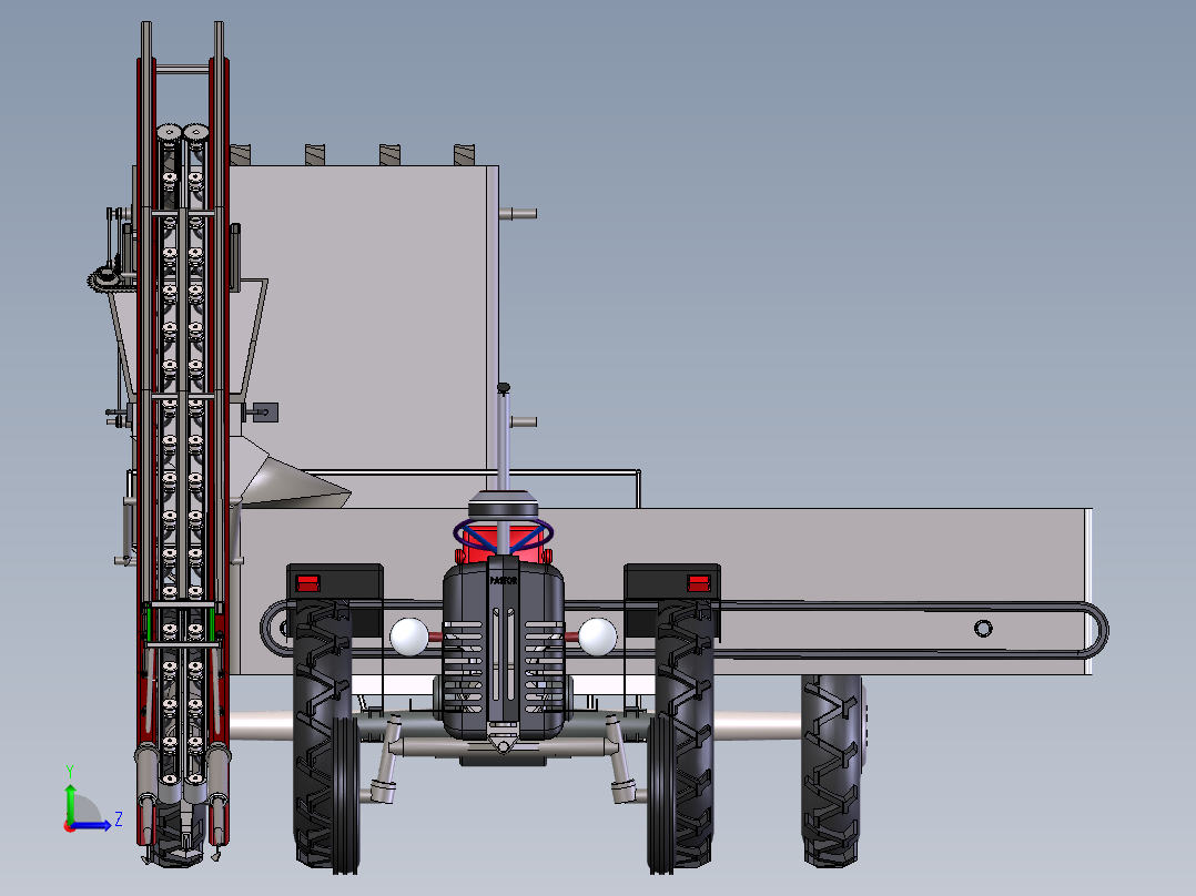 胡萝卜收割机犁田器以及割刀设计 含三维SW模型+CAD图纸+说明书左视图