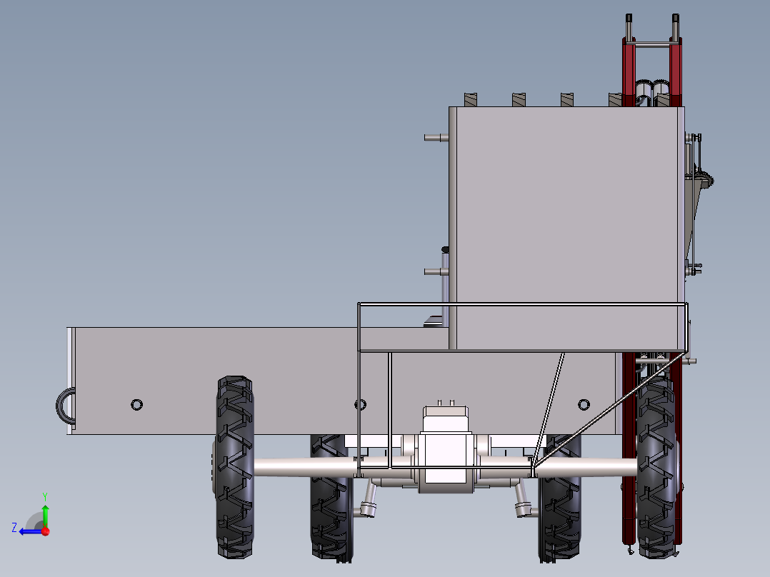 胡萝卜收割机犁田器以及割刀设计 含三维SW模型+CAD图纸+说明书右视图
