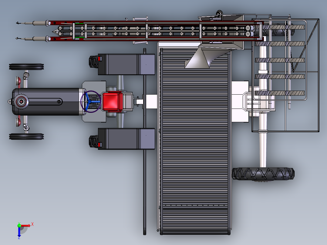 胡萝卜收割机犁田器以及割刀设计 含三维SW模型+CAD图纸+说明书俯视图