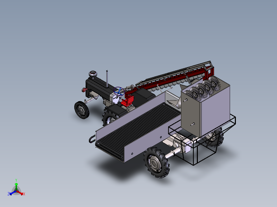 胡萝卜收割机犁田器以及割刀设计 含三维SW模型+CAD图纸+说明书正等轴测图