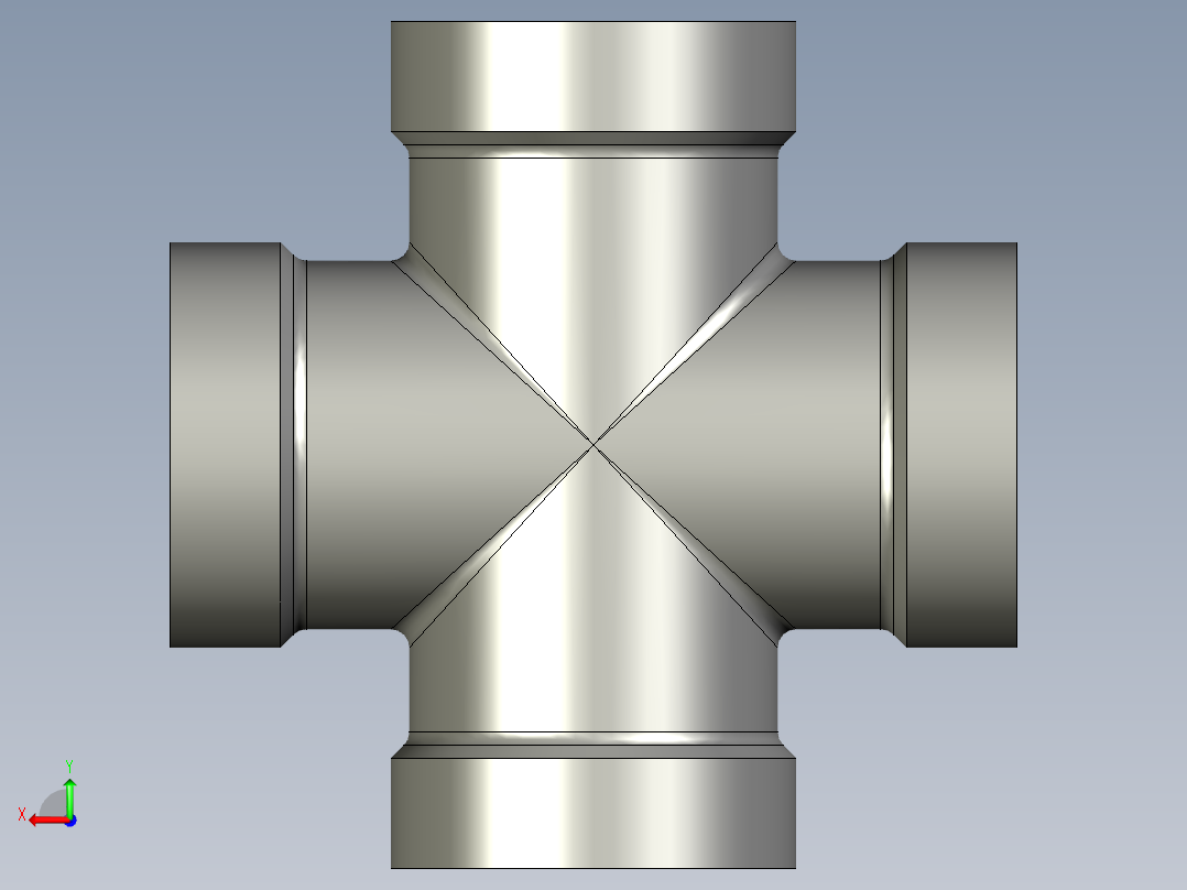 螺纹管四通-等径内丝 DN10后视图