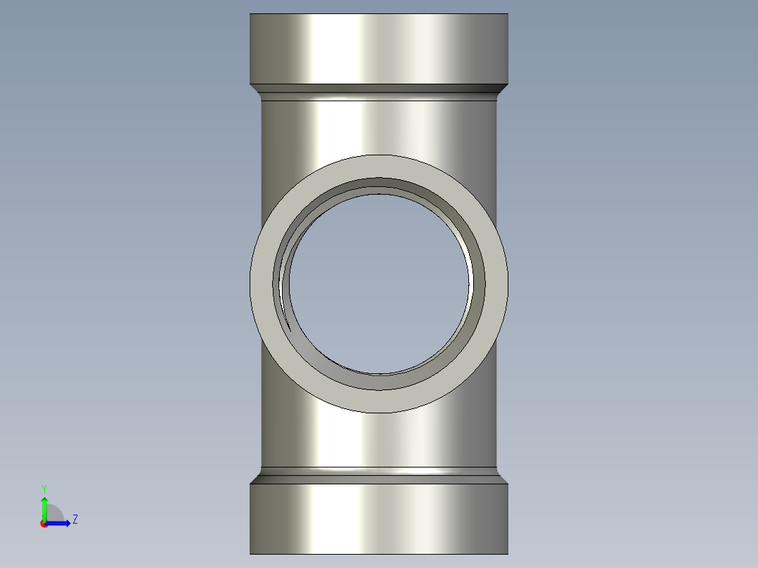 螺纹管四通-等径内丝 DN10左视图