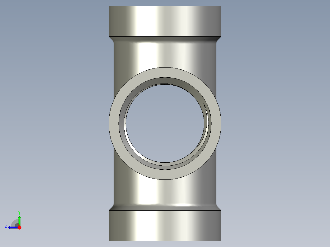 螺纹管四通-等径内丝 DN10右视图