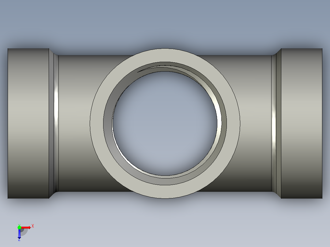 螺纹管四通-等径内丝 DN10俯视图