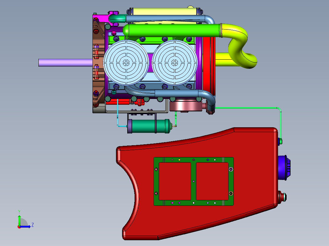用于农业作业的小型除草机引擎左视图