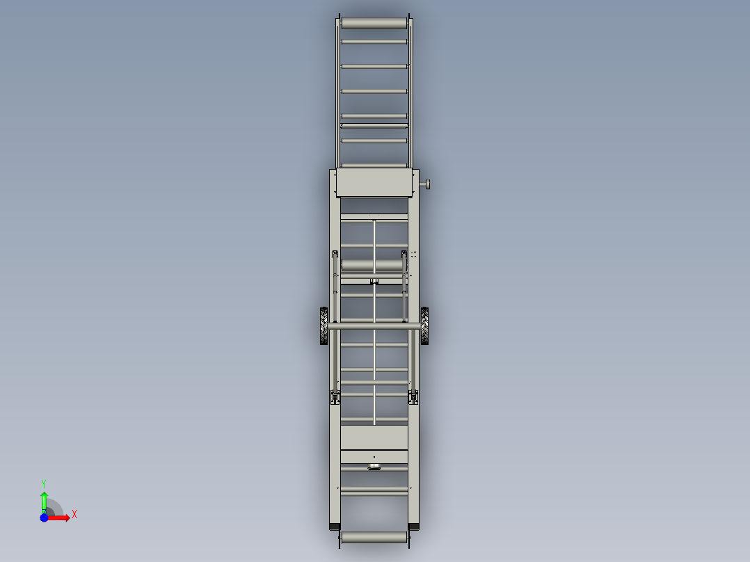 多节流水线传送带前视图