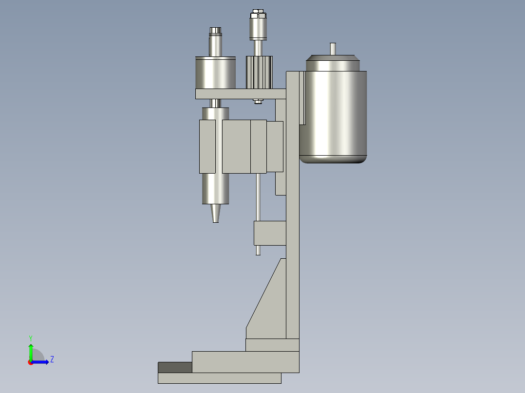 通孔装配体左视图
