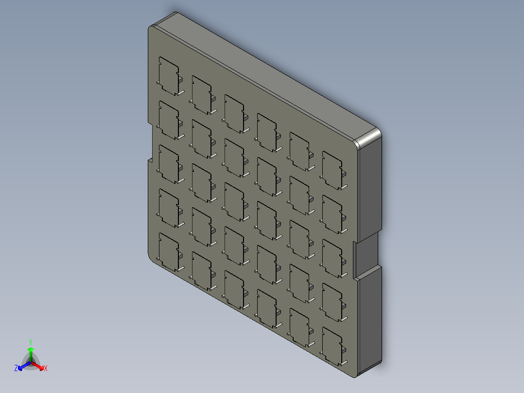 PCB线路板载板整体正等轴测图