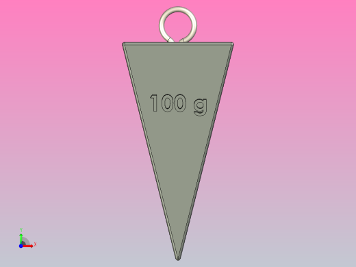 钓鱼坠，100克，纯铅，不锈钢环前视缩略图