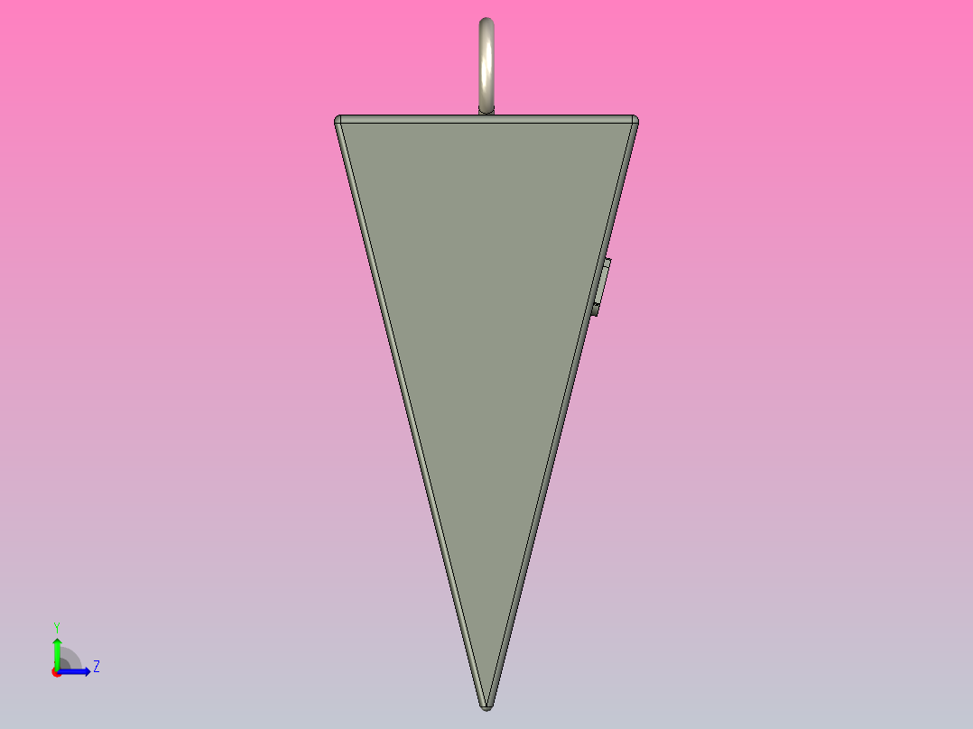 钓鱼坠，100克，纯铅，不锈钢环左视图