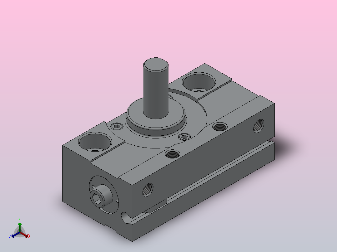 微型齿轮齿条式摆动气缸HCRJ系列[HCRJB1-90-M9N-S]正等轴测图