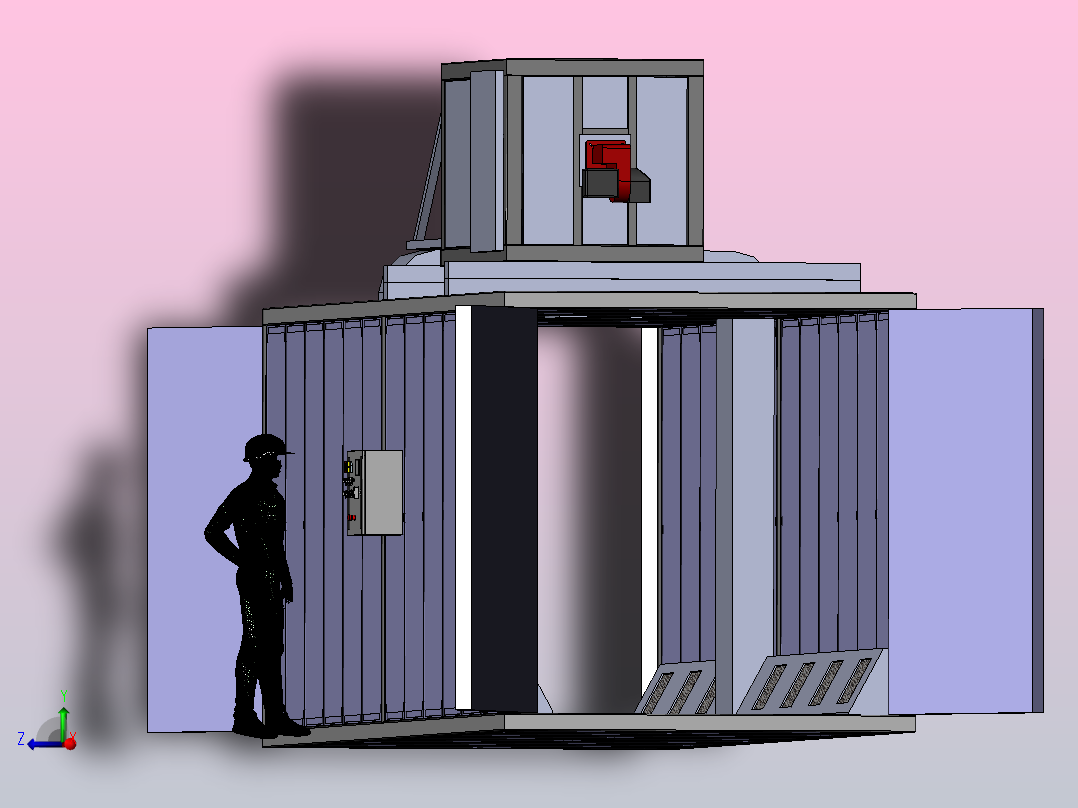 工业步入式烤箱主视图