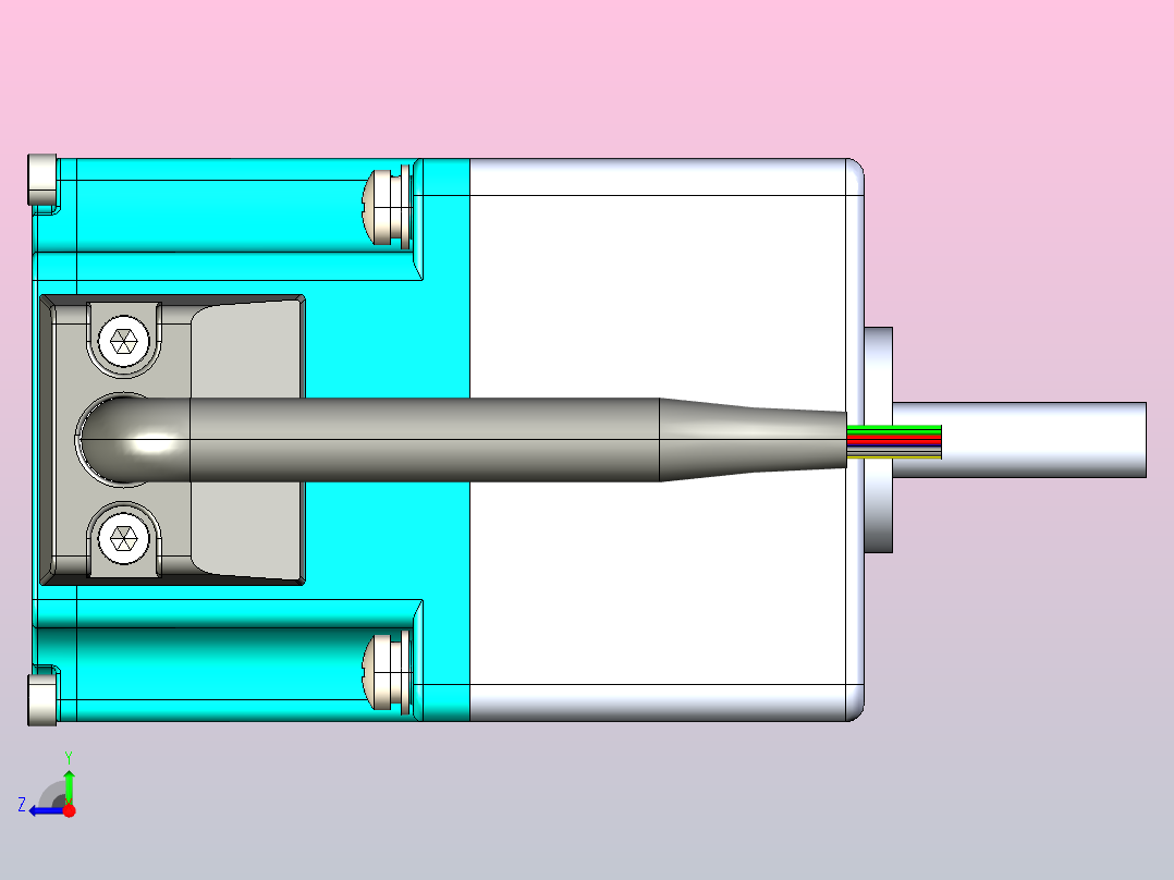 微型直流无刷减速电机60常规整机右视图