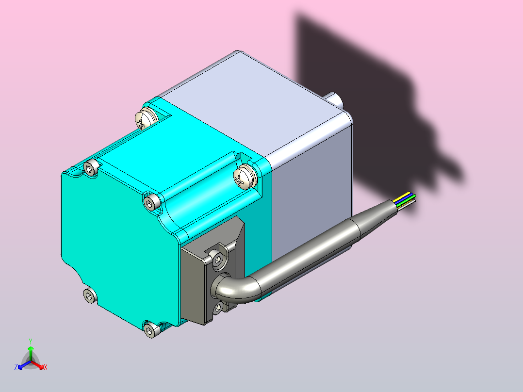 微型直流无刷减速电机60常规整机正等轴测图