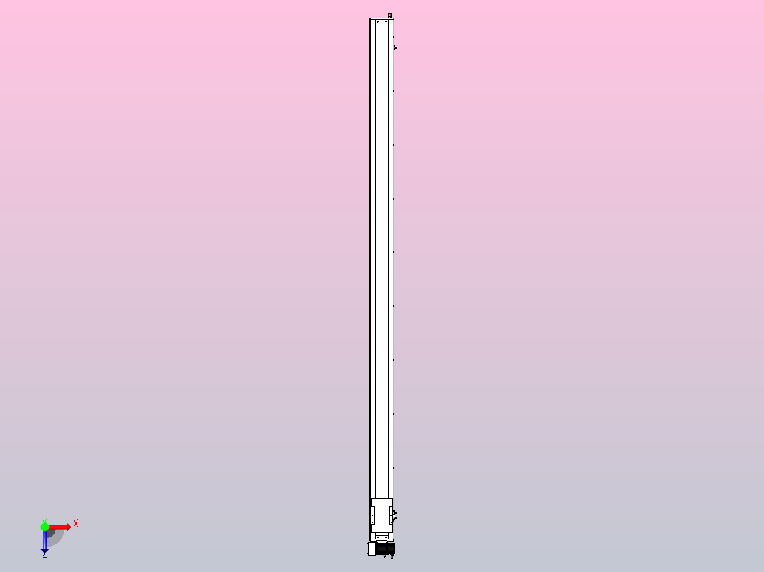 SCM14-2600-LU滚珠花健、支撑座、滚珠丝杠、交叉导轨、直线模组俯视图