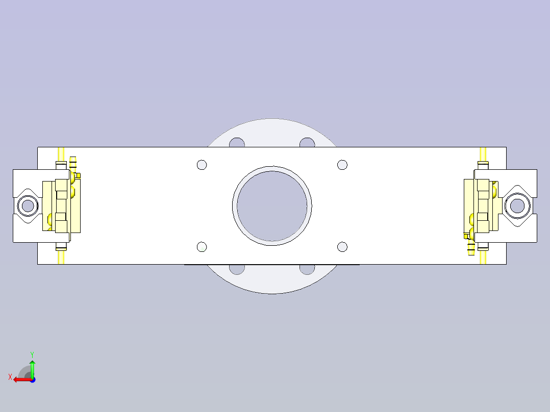 一款带工件储料器的气动夹具3D模型后视图