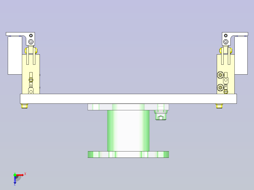 一款带工件储料器的气动夹具3D模型俯视图