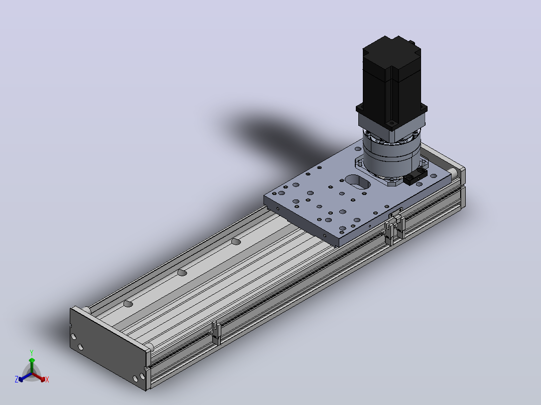 DMG170-TCM齿轮齿条模组直线滑台（电机直连）[DMG170-L16S400-DT750-C2U-TCM-P7]正等轴测图