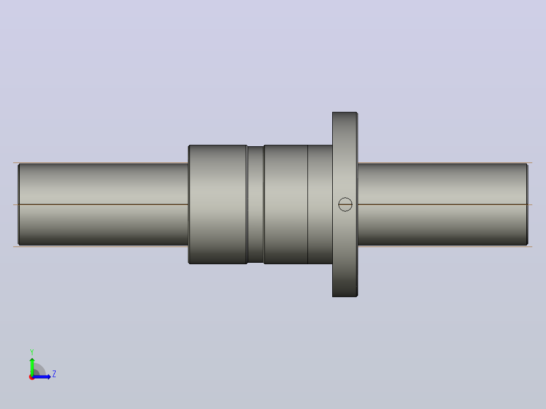 FFZD5006-3滚珠丝杆3D模型左视图