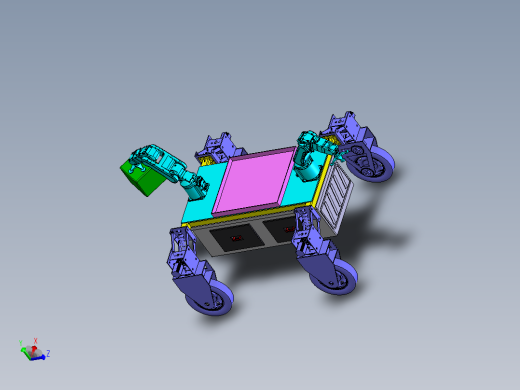 仓库货物搬运智能小车solidworks2022建模