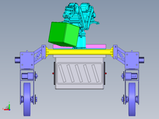 仓库货物搬运智能小车solidworks2022建模后视缩略图