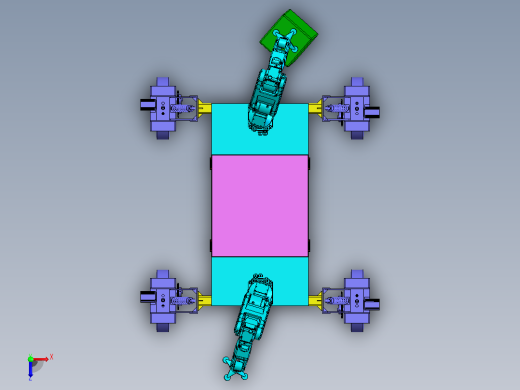 仓库货物搬运智能小车solidworks2022建模俯视缩略图