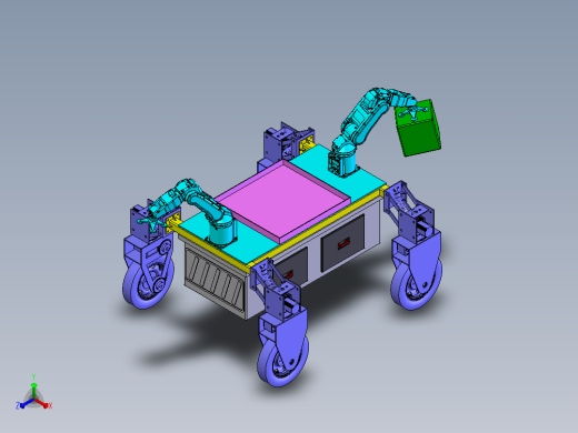 仓库货物搬运智能小车solidworks2022建模正等轴测缩略图