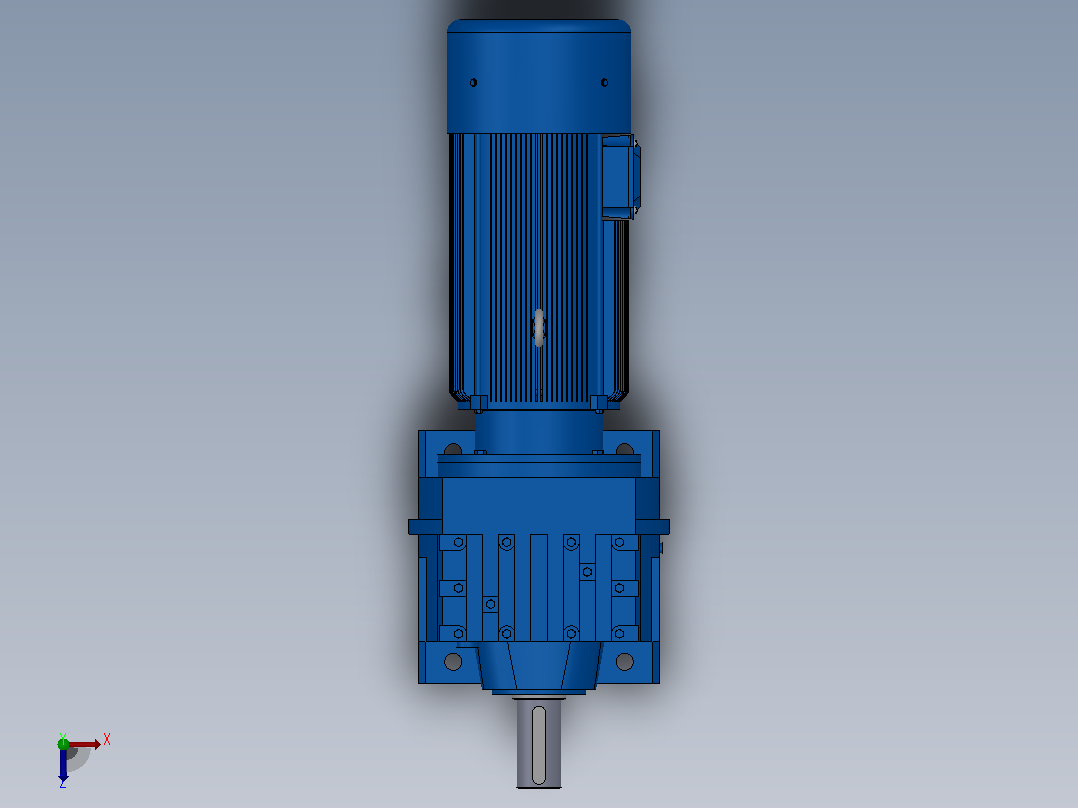R57底脚轴伸式安装斜齿轮减速机R57-YVB0.37-4P-120.63-M1-0°俯视图