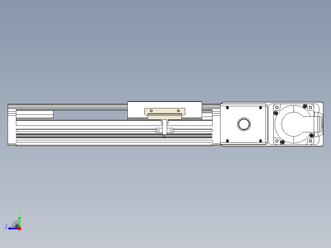皮带直线轴半封闭可选导轨TPA-HNB-105D-90-L100-MR-Y-P20-N3右视图