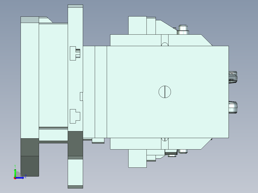 回转液压夹具、油压回转夹具左视图