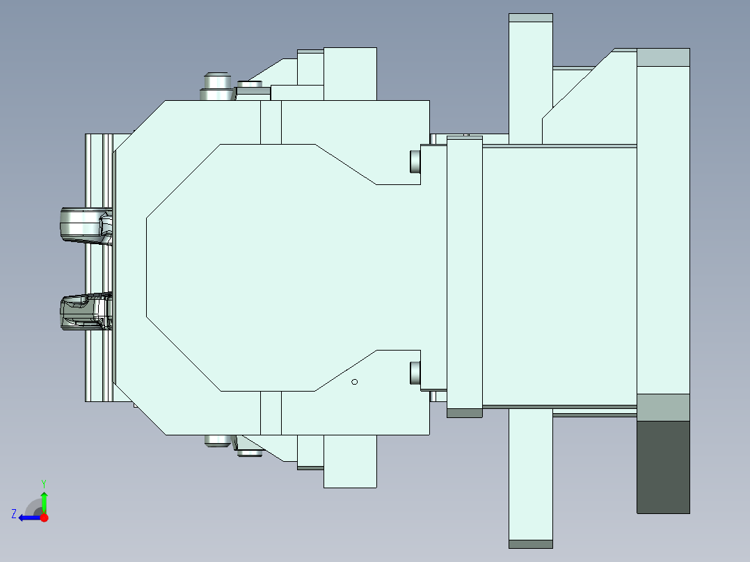 回转液压夹具、油压回转夹具右视图