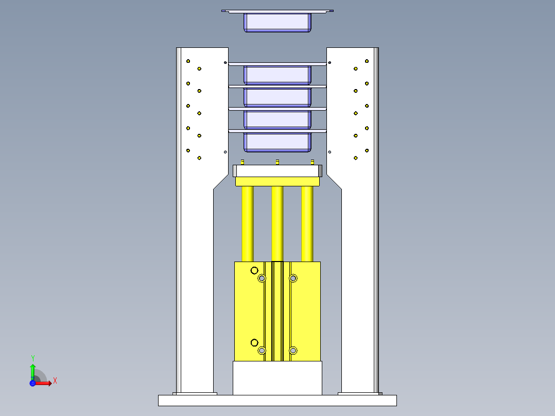 气缸层叠机构前视图