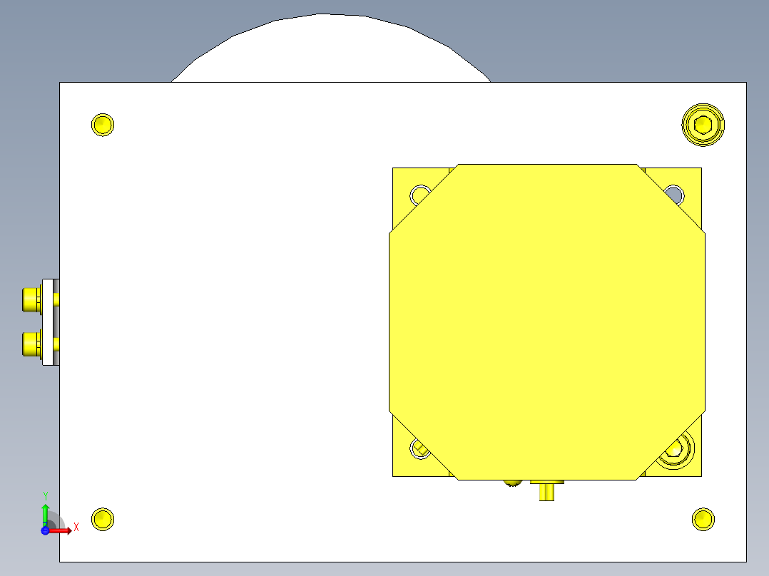 使用凸轮的角度可变输送机前视图