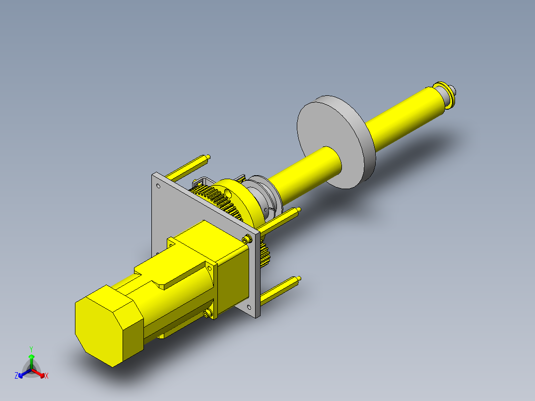 使用凸轮的角度可变输送机正等轴测图
