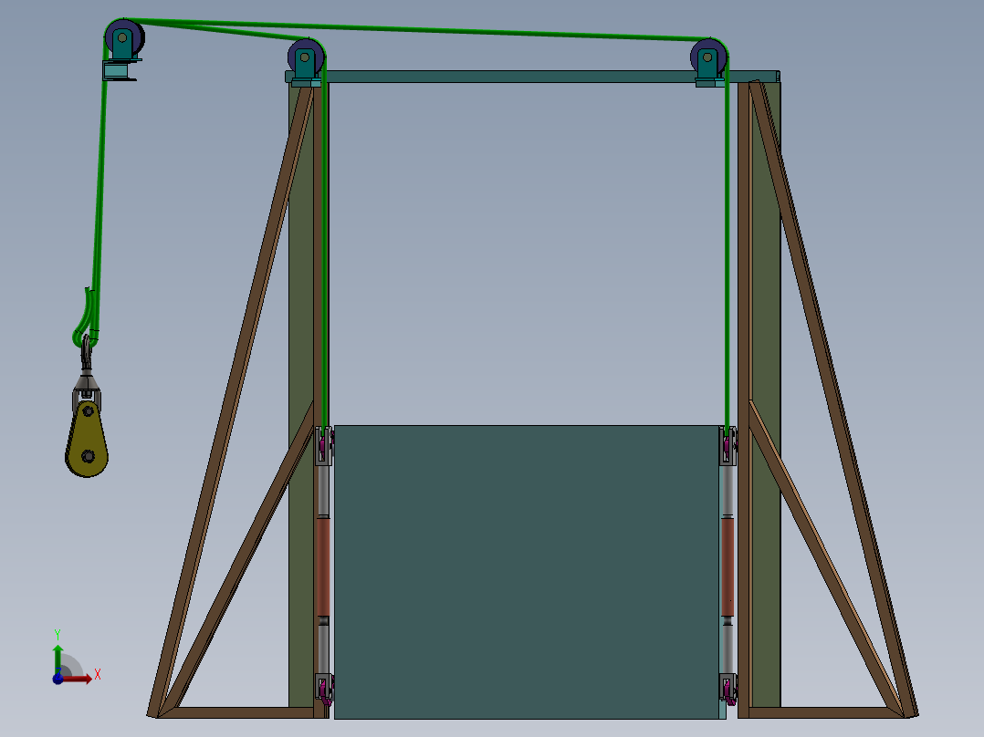 自重压紧炉门sw2020可编辑前视图