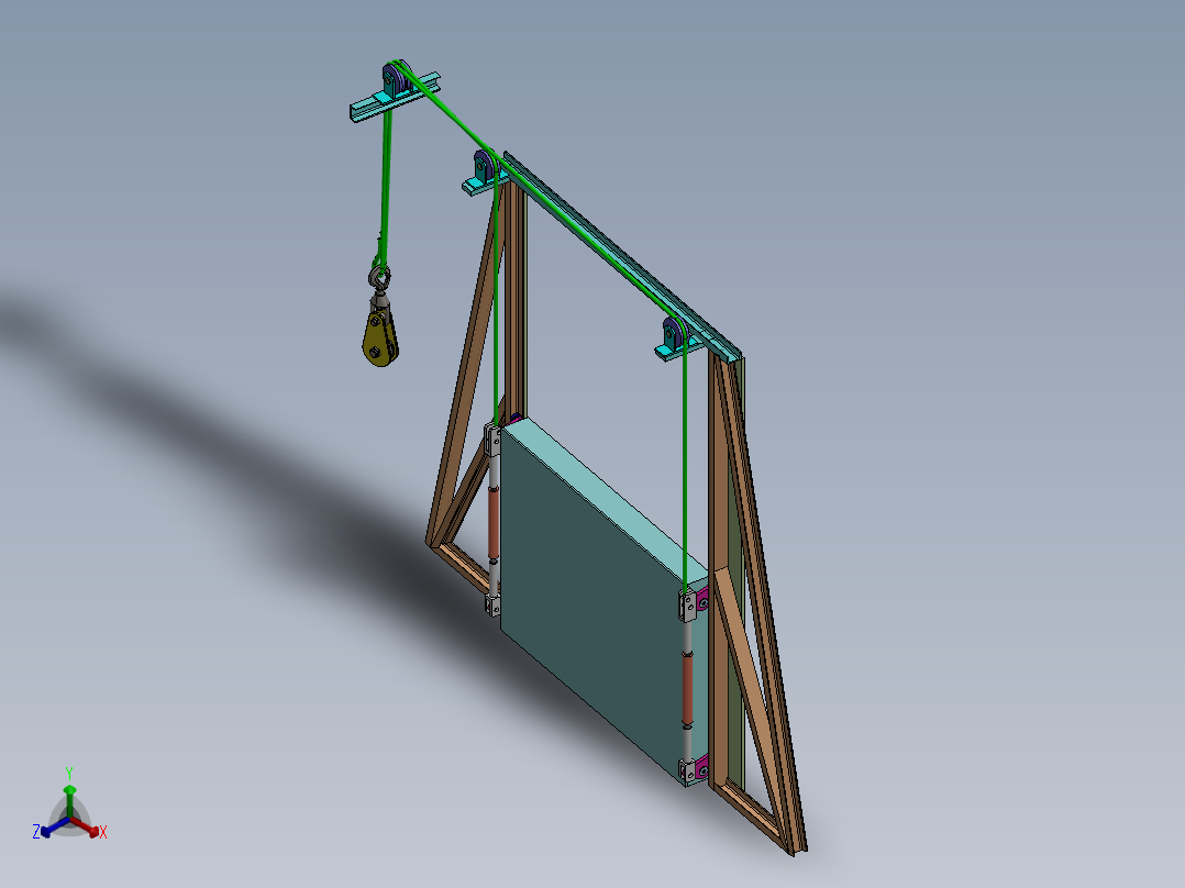 自重压紧炉门sw2020可编辑正等轴测图