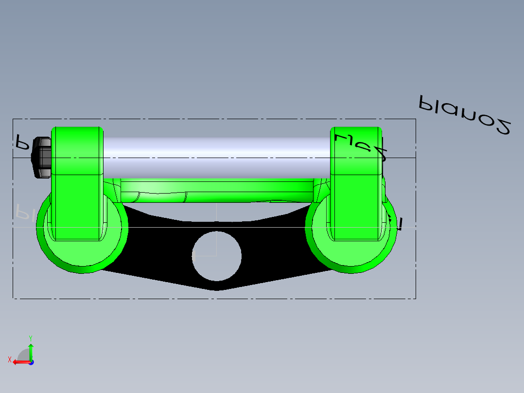 solidworks 4X 避震前叉设计后视图