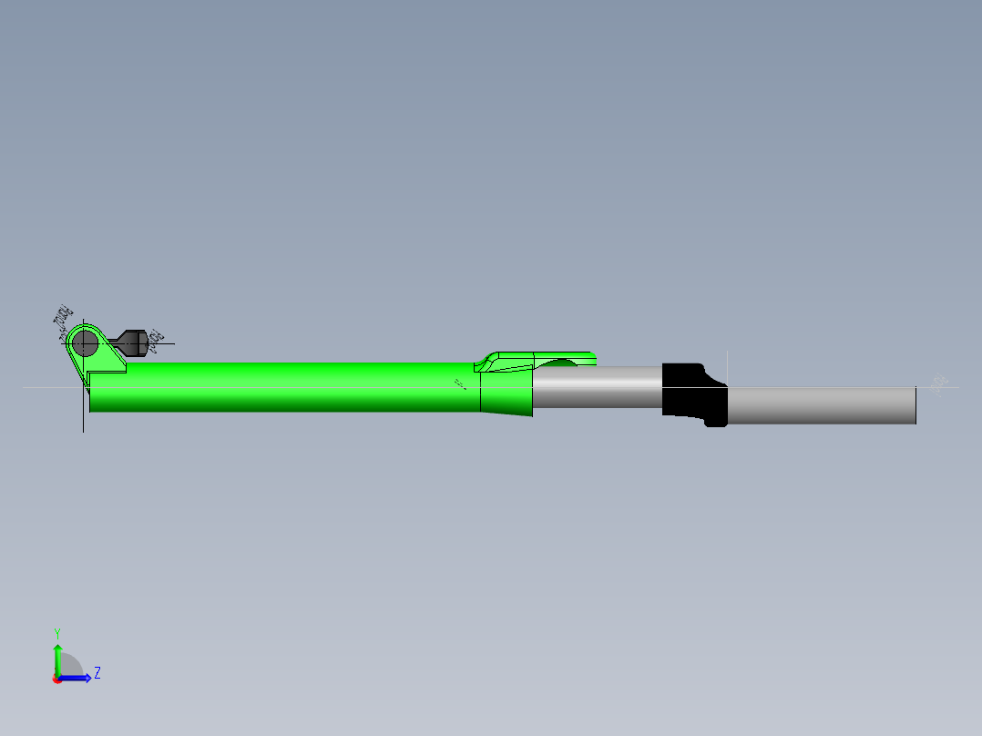 solidworks 4X 避震前叉设计左视图