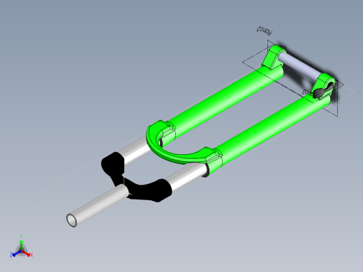 solidworks 4X 避震前叉设计正等轴测缩略图