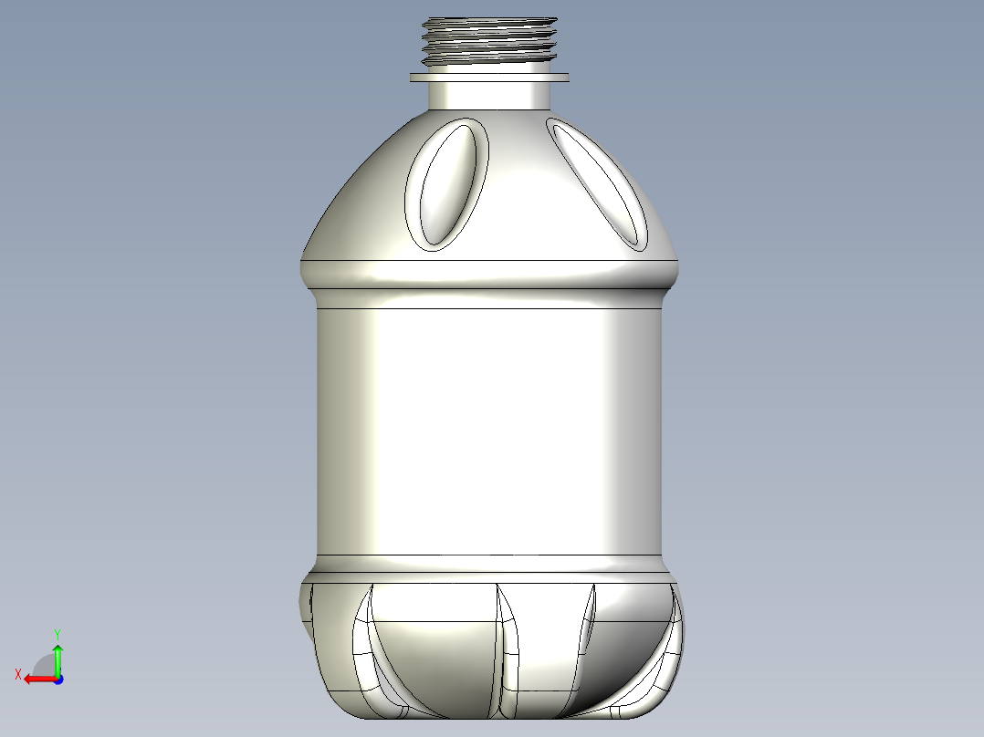 inventor矿泉水瓶模型后视图