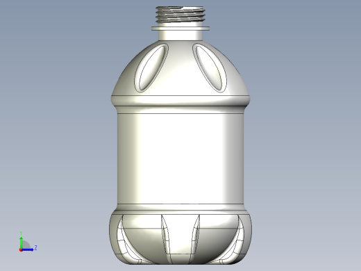 inventor矿泉水瓶模型左视缩略图