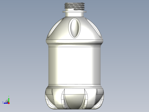 inventor矿泉水瓶模型右视缩略图