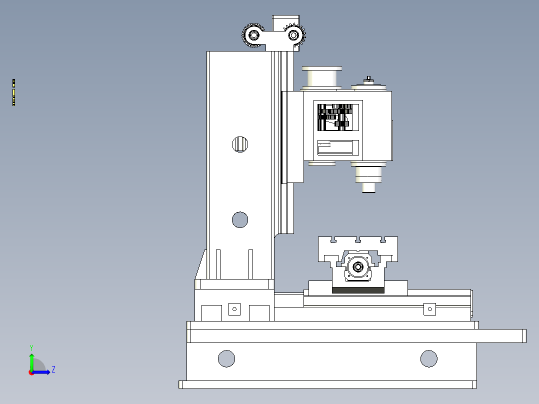 B7_工作台不升降铣床左视图