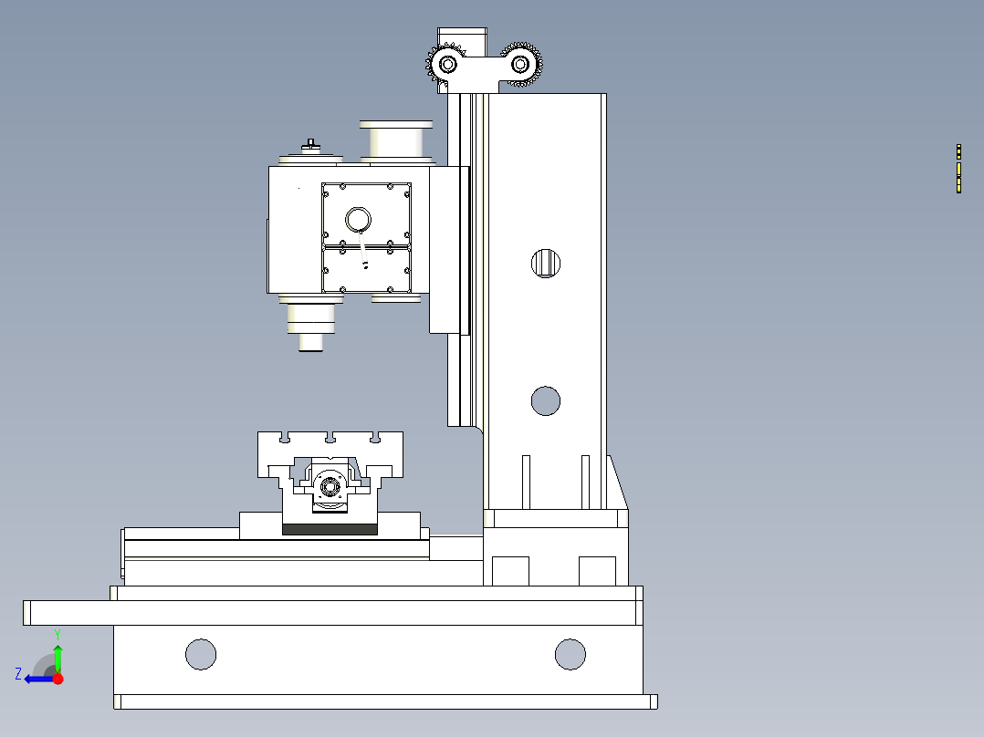 B7_工作台不升降铣床右视图