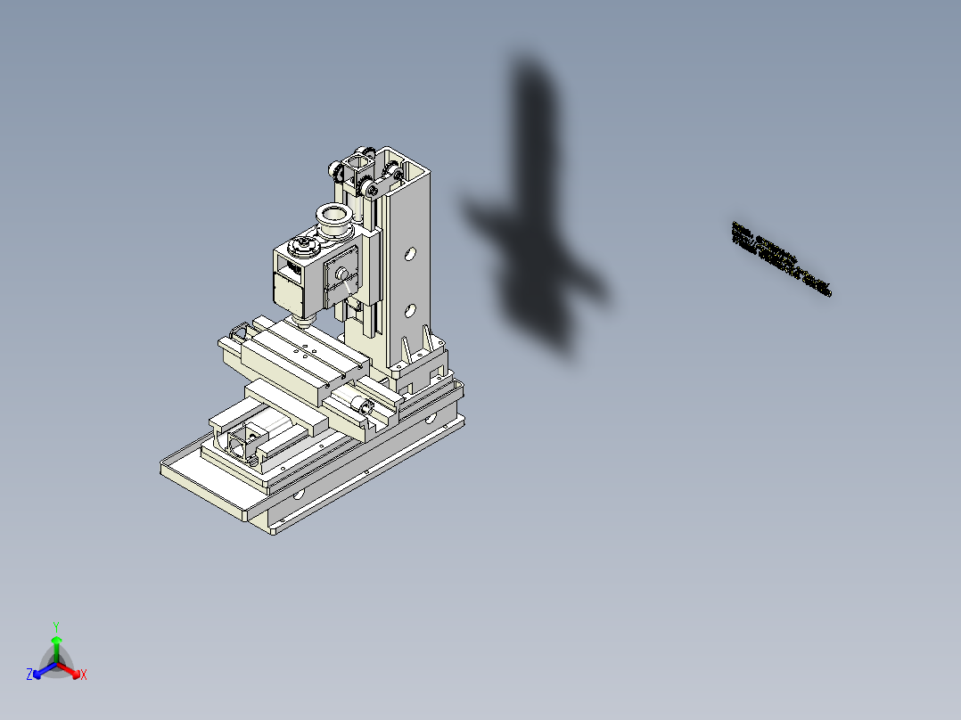 B7_工作台不升降铣床正等轴测图