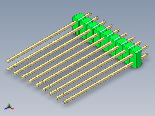 彩色公头100mil（2.54mm）系列-DS1021_green_2x09p_100mil_Type43_rev1.0